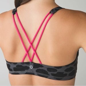 Lululemon free to be bra in cherry / dark cheetah